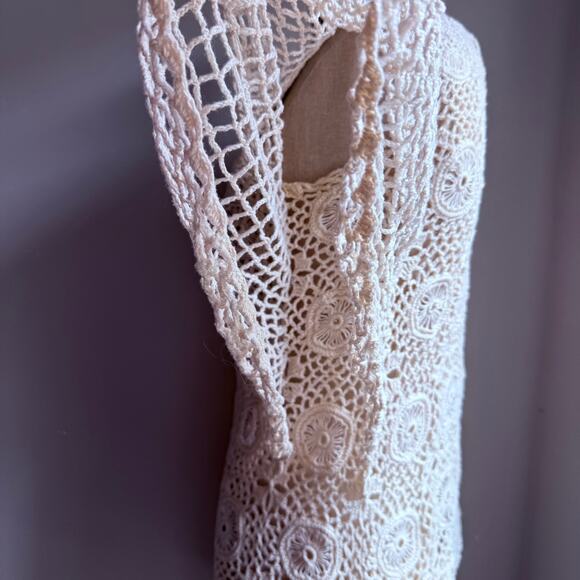 Vintage SK Imports Hand-Crocheted Cotton Bohemian Top – Size M - Picture 8 of 9